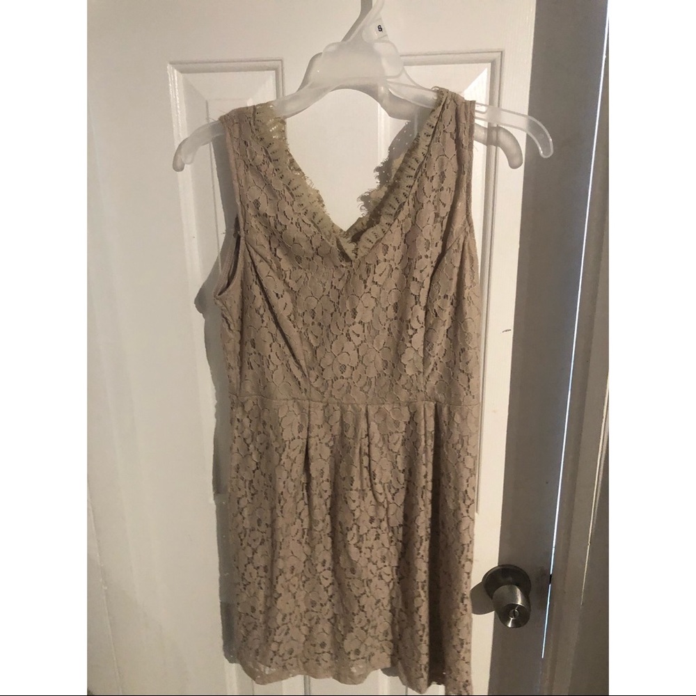 Beige formal lace dress
